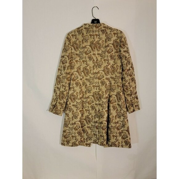 Classiques Entier Womens Tan and Brown Brocade Style Dress Coat sz Small Petite - Picture 9 of 9